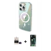 MARSİLYAN™- iPhone 14 Pro Max Kılıf Odak Modern Serisi - Şeffaf 360 Full Body Arka Koruyucu + Bilvis Titan Kamera Lens - SH