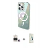 MARSİLYAN™- iPhone 14 Pro Max Kılıf Odak Modern Serisi - Şeffaf Pasifik Cam Ekran Koruyucu + Bilvis Titan Kamera Lens - GD