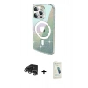 MARSİLYAN™- iPhone 14 Pro Max Kılıf Odak Modern Serisi - Şeffaf Pasifik Cam Ekran Koruyucu + Raze Metal Kamera Lens - GS