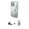 MARSİLYAN™- iPhone 14 Pro Max Kılıf Odak Modern Serisi - Siyah 6D Mat Seramik Hayalet Nano Ekran Koruyucu + Gümüş Bilvis Titan Kamera Lens