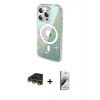 MARSİLYAN™- iPhone 14 Pro Max Kılıf Odak Modern Serisi - Siyah Bilvis 3D Mat Cam Ekran Koruyucu + Raze Metal Kamera Lens - GD