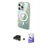 MARSİLYAN™- iPhone 14 Pro Max Kılıf Odak Modern Serisi - Siyah Bilvis 5in1 5D Magic Hayalet Cam Ekran Koruyucu + Raze Metal Kamera Lens - GD