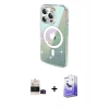 MARSİLYAN™- iPhone 14 Pro Max Kılıf Odak Modern Serisi - Siyah Bilvis 5in1 5D Magic Hayalet Cam Ekran Koruyucu + Bilvis Titan Kamera Lens - SH