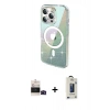MARSİLYAN™- iPhone 14 Pro Max Kılıf Odak Modern Serisi - Siyah Bilvis Hayalet Cam Ekran Koruyucu + Bilvis Titan Kamera Lens - SH