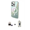 MARSİLYAN™- iPhone 14 Pro Max Kılıf Odak Modern Serisi - Siyah Bilvis Hayalet Cam Ekran Koruyucu + Bilvis Titan Kamera Lens - DNMR
