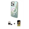 MARSİLYAN™- iPhone 14 Pro Max Kılıf Odak Modern Serisi - Siyah Buffer Cam Ekran Koruyucu + Bilvis Titan Kamera Lens - SH