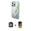 MARSİLYAN™- iPhone 14 Pro Max Kılıf Odak Modern Serisi - Siyah Buffer Cam Ekran Koruyucu + PVD Metal Kamera Lens - TU