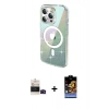 MARSİLYAN™- iPhone 14 Pro Max Kılıf Odak Modern Serisi - Siyah Buffer Hayalet Cam Ekran Koruyucu + Bilvis Titan Kamera Lens - SH