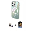 MARSİLYAN™- iPhone 14 Pro Max Kılıf Odak Modern Serisi - Siyah Buffer Hayalet Cam Ekran Koruyucu + Bilvis Titan Kamera Lens - DNMR