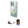 MARSİLYAN™- iPhone 14 Pro Max Kılıf Odak Modern Serisi - Siyah Buffer Hayalet Cam Ekran Koruyucu + Bilvis Titan Kamera Lens - GD
