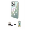 MARSİLYAN™- iPhone 14 Pro Max Kılıf Odak Modern Serisi - Siyah Polymer Nano Ekran Koruyucu + Bilvis Titan Kamera Lens - SH
