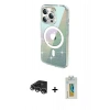 MARSİLYAN™- iPhone 14 Pro Max Kılıf Odak Modern Serisi - Siyah Polymer Nano Ekran Koruyucu + Raze Metal Kamera Lens - GS