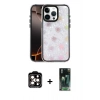 MARSİLYAN™- iPhone 14 Pro Max Kılıf Odak Prime - Şeffaf 360 Full Body Arka Koruyucu + PVD Metal Kamera Lens - TU