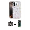MARSİLYAN™- iPhone 14 Pro Max Kılıf Odak Prime - Şeffaf 360 Full Body Arka Koruyucu + PVD Metal Kamera Lens - TU