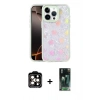MARSİLYAN™- iPhone 14 Pro Max Kılıf Odak Prime - Şeffaf 360 Full Body Arka Koruyucu + PVD Metal Kamera Lens - TU