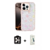 MARSİLYAN™- iPhone 14 Pro Max Kılıf Odak Prime - Şeffaf Pasifik Cam Ekran Koruyucu + PVD Metal Kamera Lens - TU