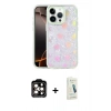 MARSİLYAN™- iPhone 14 Pro Max Kılıf Odak Prime - Şeffaf Pasifik Cam Ekran Koruyucu + PVD Metal Kamera Lens - TU