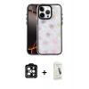 MARSİLYAN™- iPhone 14 Pro Max Kılıf Odak Prime - Şeffaf Pasifik Cam Ekran Koruyucu + PVD Metal Kamera Lens - TU