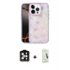 MARSİLYAN™- iPhone 14 Pro Max Kılıf Odak Prime - Şeffaf Pasifik Cam Ekran Koruyucu + PVD Metal Kamera Lens - TU