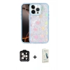 MARSİLYAN™- iPhone 14 Pro Max Kılıf Odak Prime - Şeffaf Pasifik Cam Ekran Koruyucu + PVD Metal Kamera Lens - TU