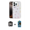 MARSİLYAN™- iPhone 14 Pro Max Kılıf Odak Prime - Siyah 18D Cam Ekran Koruyucu + PVD Metal Kamera Lens - TU