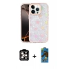MARSİLYAN™- iPhone 14 Pro Max Kılıf Odak Prime - Siyah 18D Cam Ekran Koruyucu + PVD Metal Kamera Lens - TU