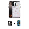 MARSİLYAN™- iPhone 14 Pro Max Kılıf Odak Prime - Siyah 18D Cam Ekran Koruyucu + PVD Metal Kamera Lens - TU