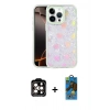MARSİLYAN™- iPhone 14 Pro Max Kılıf Odak Prime - Siyah 18D Cam Ekran Koruyucu + PVD Metal Kamera Lens - TU