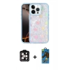 MARSİLYAN™- iPhone 14 Pro Max Kılıf Odak Prime - Siyah 18D Cam Ekran Koruyucu + PVD Metal Kamera Lens - TU
