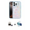 MARSİLYAN™- iPhone 14 Pro Max Kılıf Odak Prime - Siyah 3D Antistatik Cam Ekran Koruyucu + Bilvis Titan Kamera Lens - GS