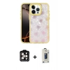 MARSİLYAN™- iPhone 14 Pro Max Kılıf Odak Prime - Siyah Bilvis Hayalet Cam Ekran Koruyucu + PVD Metal Kamera Lens - TU