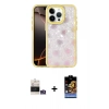 MARSİLYAN™- iPhone 14 Pro Max Kılıf Odak Prime - Siyah Buffer Hayalet Cam Ekran Koruyucu + Bilvis Titan Kamera Lens - GS
