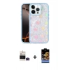 MARSİLYAN™- iPhone 14 Pro Max Kılıf Odak Prime - Siyah Buffer Hayalet Cam Ekran Koruyucu + Derin Mor Bilvis Titan Kamera Lens