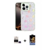 MARSİLYAN™- iPhone 14 Pro Max Kılıf Odak Prime - Siyah Buffer Hayalet Cam Ekran Koruyucu + Derin Mor Bilvis Titan Kamera Lens