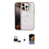 MARSİLYAN™- iPhone 14 Pro Max Kılıf Odak Prime - Siyah Buffer Hayalet Cam Ekran Koruyucu + Derin Mor Bilvis Titan Kamera Lens