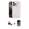 MARSİLYAN™- iPhone 14 Pro Max Kılıf Odak Prime - Siyah Buffer Hayalet Cam Ekran Koruyucu + Derin Mor Bilvis Titan Kamera Lens