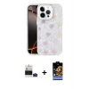 MARSİLYAN™- iPhone 14 Pro Max Kılıf Odak Prime - Siyah Buffer Hayalet Cam Ekran Koruyucu + Derin Mor Bilvis Titan Kamera Lens