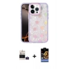 MARSİLYAN™- iPhone 14 Pro Max Kılıf Odak Prime - Siyah Buffer Hayalet Cam Ekran Koruyucu + Derin Mor Bilvis Titan Kamera Lens