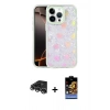 MARSİLYAN™- iPhone 14 Pro Max Kılıf Odak Prime - Siyah Buffer Hayalet Cam Ekran Koruyucu + Gümüş Raze Metal Kamera Lens