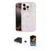 MARSİLYAN™- iPhone 14 Pro Max Kılıf Odak Prime - Siyah Buffer Hayalet Cam Ekran Koruyucu + Gümüş Raze Metal Kamera Lens