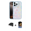 MARSİLYAN™- iPhone 14 Pro Max Kılıf Odak Prime - Siyah Buffer Hayalet Cam Ekran Koruyucu + Gümüş Raze Metal Kamera Lens