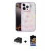MARSİLYAN™- iPhone 14 Pro Max Kılıf Odak Prime - Siyah Buffer Hayalet Cam Ekran Koruyucu + Gümüş Raze Metal Kamera Lens