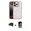 MARSİLYAN™- iPhone 14 Pro Max Kılıf Odak Prime - Siyah Buffer Hayalet Cam Ekran Koruyucu + Gümüş Raze Metal Kamera Lens