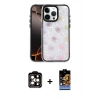 MARSİLYAN™- iPhone 14 Pro Max Kılıf Odak Prime - Siyah Buffer Hayalet Cam Ekran Koruyucu + PVD Metal Kamera Lens - TU