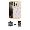 MARSİLYAN™- iPhone 14 Pro Max Kılıf Odak Prime - Siyah Buffer Hayalet Cam Ekran Koruyucu + PVD Metal Kamera Lens - TU