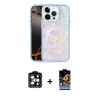 MARSİLYAN™- iPhone 14 Pro Max Kılıf Odak Prime - Siyah Buffer Hayalet Cam Ekran Koruyucu + PVD Metal Kamera Lens - TU