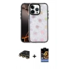 MARSİLYAN™- iPhone 14 Pro Max Kılıf Odak Prime - Siyah Buffer Hayalet Cam Ekran Koruyucu + Raze Metal Kamera Lens - GD