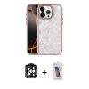 MARSİLYAN™- iPhone 14 Pro Max Kılıf Odak Prime - Siyah Joko 5D Cam + Turuncu PVD Metal Kamera Lens