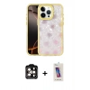 MARSİLYAN™- iPhone 14 Pro Max Kılıf Odak Prime - Siyah Joko 5D Cam + Turuncu PVD Metal Kamera Lens