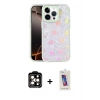 MARSİLYAN™- iPhone 14 Pro Max Kılıf Odak Prime - Siyah Joko 5D Cam + Turuncu PVD Metal Kamera Lens